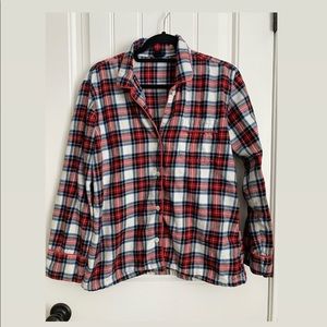 Flannel long sleeve pajama set in tartan size medium